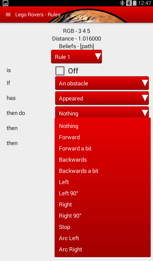 A Screenshot of the Rules Interface
